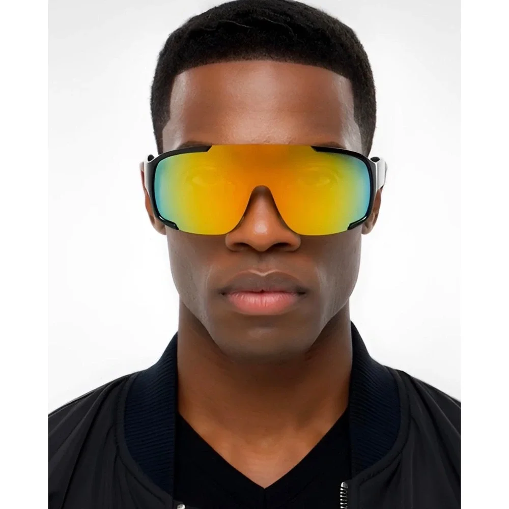 Shield‎ Sunglasses Sport Cycling Running Sunglasses Mirrored Lens Men Boat Wear